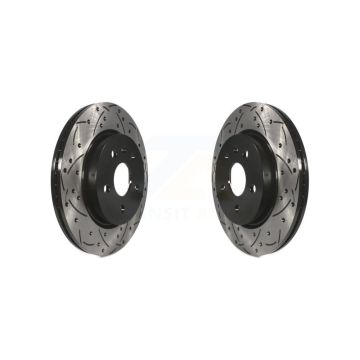 Rear Drilled Slot Brake Rotor Pair For Chevrolet Buick Malibu Impala LaCrosse Camaro Regal KD-100112