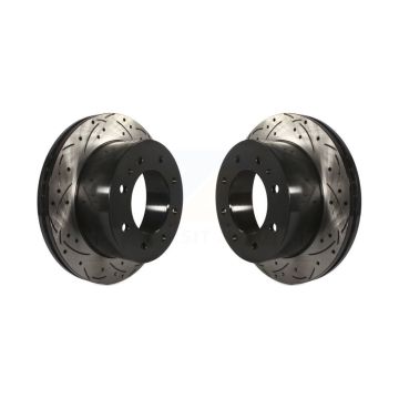 Rear Drill Slot Disc Brake Rotor Pair For Chevrolet GMC Sierra 2500 HD Silverado 3500 1500 KD-100113