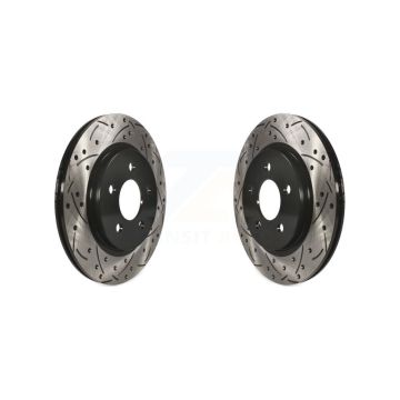 Rear Coated Drilled Slotted Disc Brake Rotors Pair For Ford Mustang KD-100117