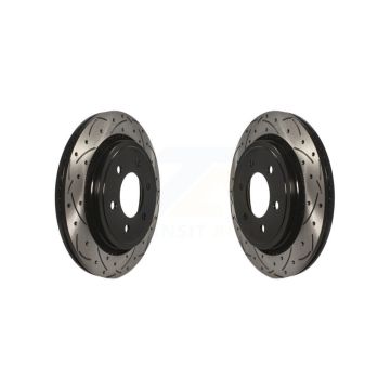 Rear Drill Slot Disc Brake Rotor Pair For 2015-2017 Ford F-150 With Electric Parking KD-100131