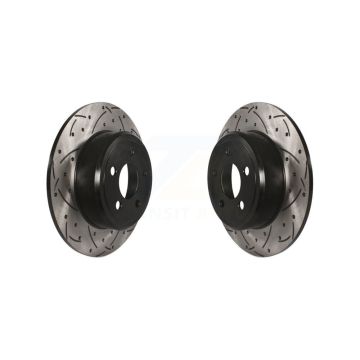 Rear Drill Slot Brake Rotors Pair For Dodge Chrysler 300 Charger Challenger Magnum Avenger KD-100133