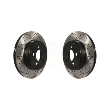 Rear Drilled Slot Disc Brake Rotors Pair For Dodge Chrysler 300 Charger Challenger Magnum KD-100134