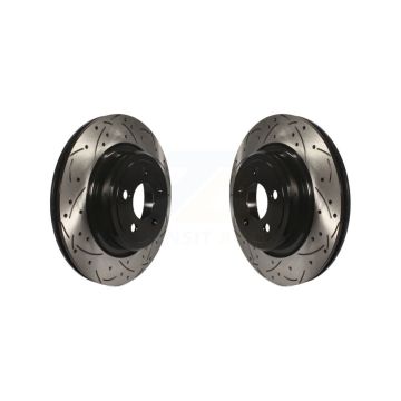 Rear Coated Drilled Slotted Disc Brake Rotors Pair For Dodge Charger Magnum KD-100135