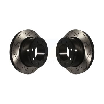 Rear Coated Drilled Slotted Disc Brake Rotors Pair For Ram 2500 3500 1500 Dodge KD-100140