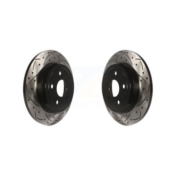 Rear Coated Drilled Slotted Disc Brake Rotors Pair For Jeep Grand Cherokee Dodge Durango KD-100141