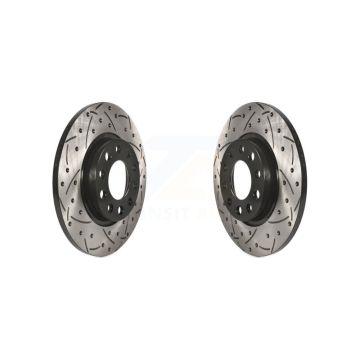 Rear Coated Drilled Slotted Disc Brake Rotors Pair For Jeep Cherokee Chrysler 200 KD-100145