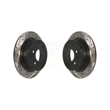 Rear Coated Drilled Slotted Disc Brake Rotors Pair For Nissan Sentra Altima Juke Maxima KD-100147