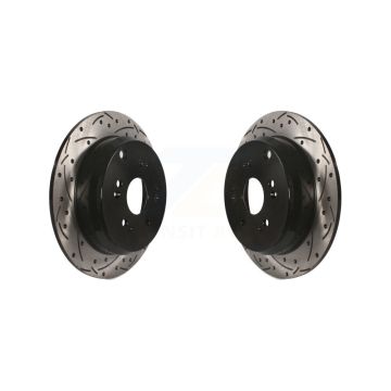 Rear Coated Drilled Slotted Disc Brake Rotors Pair For Honda CR-V Acura RDX KD-100151