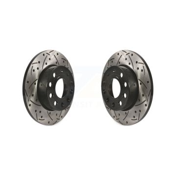 Rear Drilled Slot Disc Brake Rotors Pair For Volkswagen Jetta Rabbit Golf Audi A3 Quattro KD-100154