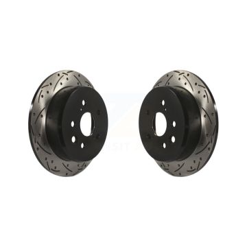 Rear Coated Drilled Slotted Disc Brake Rotors Pair For Lexus IS250 KD-100157