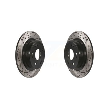 Rear Coated Drilled Slotted Disc Brake Rotors Pair For Honda Accord HR-V Acura ILX TSX KD-100159