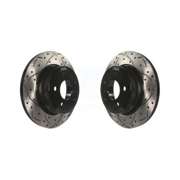 Rear Coated Drilled Slotted Disc Brake Rotors Pair For BMW X5 X6 KD-100162