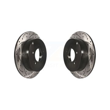 Rear Coated Drilled Slotted Disc Brake Rotors Pair For Mitsubishi Lancer Outlander KD-100163