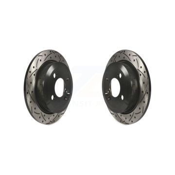 Rear Coated Drilled Slotted Disc Brake Rotors Pair For Mini Cooper KD-100164