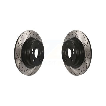 Rear Coated Drilled Slotted Disc Brake Rotors Pair For Mercedes-Benz C300 C250 C230 KD-100169