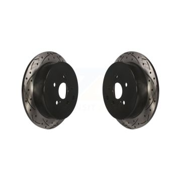 Rear Coat Drill Slot Disc Brake Rotor Pair For Toyota Sienna Highlander Lexus RX350 RX450h KD-100170