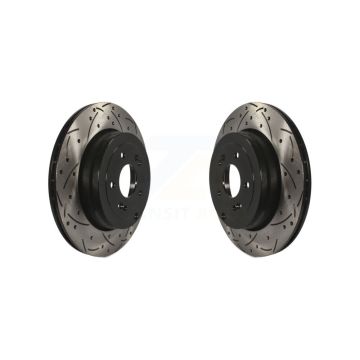 Rear Coated Drilled Slotted Disc Brake Rotors Pair For Hyundai Genesis Coupe KD-100171