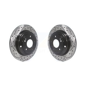 Rear Coated Drilled Slotted Disc Brake Rotors Pair For Hyundai Genesis Coupe KD-100172