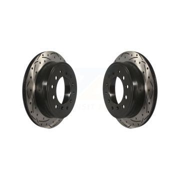 Rear Coated Drilled Slot Disc Brake Rotors Pair For Toyota 4Runner Lexus GX460 FJ Cruiser KD-100174