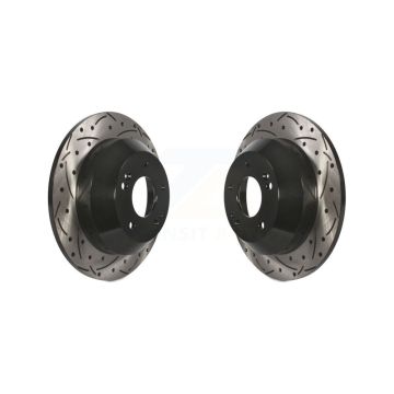 Rear Drilled Slot Disc Brake Rotors Pair For Hyundai Kia Sorento Santa Fe Sport Sedona XL KD-100175
