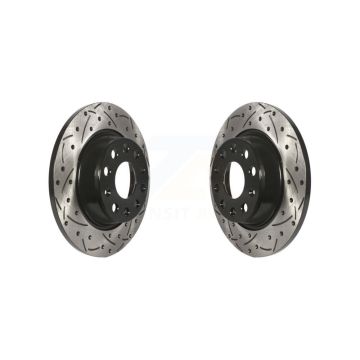 Rear Drill Slot Brake Rotors Pair For Volkswagen Tiguan Audi CC Jetta A3 Quattro Q3 Passat KD-100176