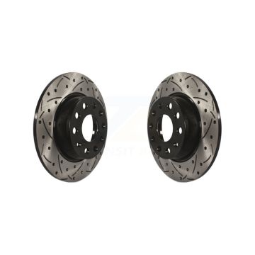 Rear Drill Slot Brake Rotor Pair For Volkswagen Jetta Golf Passat SportWagen Taos Audi GTI KD-100177