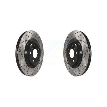 Rear Drilled Slot Brake Rotor Pair For Audi Q5 Porsche Macan A4 Quattro SQ5 S5 Q7 A5 S4 A6 KD-100179