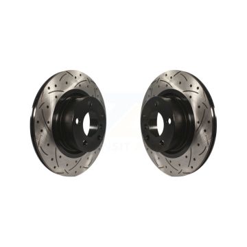 Rear Coated Drilled Slotted Disc Brake Rotors Pair For BMW X3 X4 KD-100181