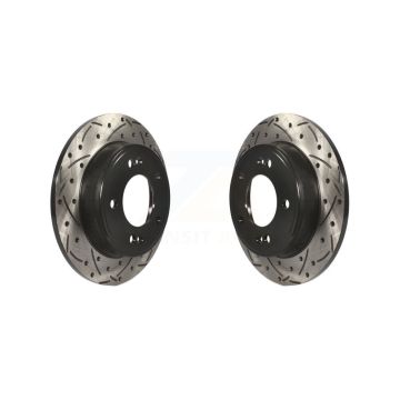 Rear Drilled Slot Brake Rotor Pair For Hyundai Elantra Kia Kona Forte Soul GT Seltos Venue KD-100184