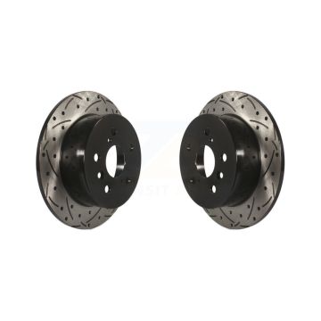 Rear Coated Drilled Slot Disc Brake Rotors Pair For Toyota Camry Lexus ES350 Avalon ES300h KD-100186