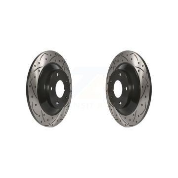 Rear Coated Drilled Slotted Disc Brake Rotors Pair For Mazda CX-5 CX-30 MX-30 EV KD-100187