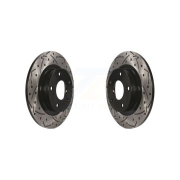 Rear Coated Drilled Slotted Disc Brake Rotors Pair For 2014-2021 Mazda 6 KD-100188