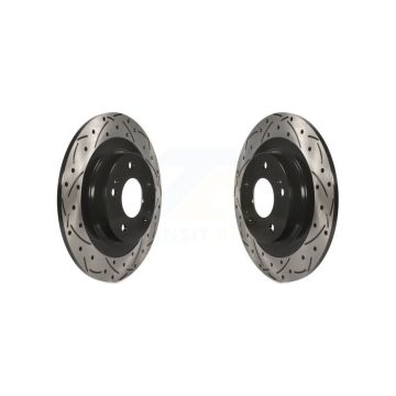 Rear Drilled Slot Brake Rotors Pair For Mitsubishi RVR Outlander Eclipse Cross PHEV Sport KD-100189