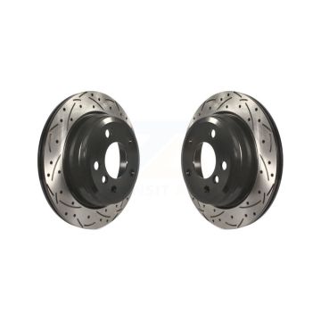 Rear Drilled Slot Brake Rotor Pair For BMW 328i xDrive 330i 320i 428i 328d 430i Gran Coupe KD-100192