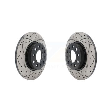 Rear Drilled Slot Disc Brake Rotors Pair For Jeep Compass Renegade Dodge Hornet Fiat 500X KD-100194