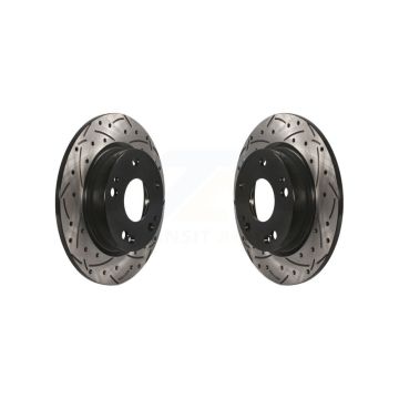 Rear Coated Drilled Slotted Disc Brake Rotors Pair For Honda Civic Insight KD-100201
