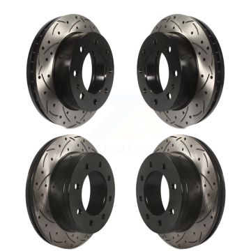 Front Rear Drill Slot Brake Rotor Kit For GMC Chevrolet Sierra 2500 HD Silverado Savana XL KD-100203