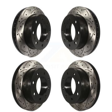 Front Rear Coat Drill Slot Disc Brake Rotor Kit For GMC Savana 2500 Chevrolet Express 3500 KD-100205
