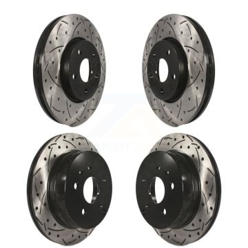 Front Rear Drilled Slot Disc Brake Rotors Kit For 2010-2017 Chevrolet Equinox GMC Terrain KD-100209