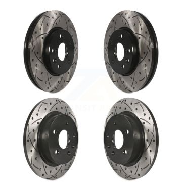 Front Rear Coated Drilled Slotted Disc Brake Rotors Kit For Chevrolet Cruze Sonic Limited KD-100211