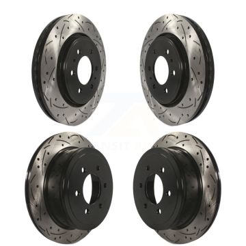 Front Rear Coat Drill Slot Disc Brake Rotor Kit For 2010-2011 Ford F-150 With 6 Lug Wheels KD-100220