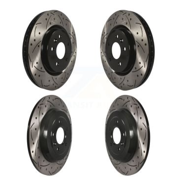 Front Rear Drilled Slot Disc Brake Rotor Kit For Ford Explorer Flex Taurus Lincoln MKS MKT KD-100224