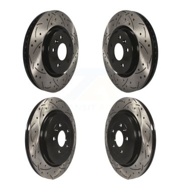 Front Rear Drill Slot Brake Rotors Kit For 2013 Ford Explorer Sport With Heavy Duty Brakes KD-100225