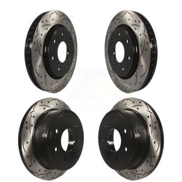 Front Rear Coat Drill Slot Disc Brake Rotor Kit For 2010-2011 Ford F-150 With 7 Lug Wheels KD-100226