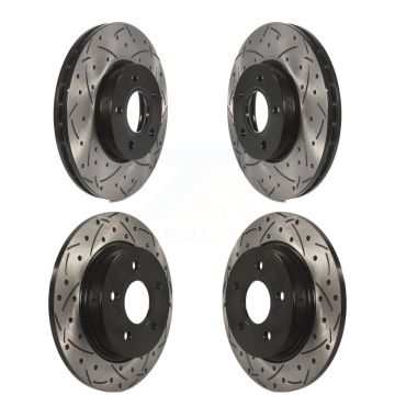 Front Rear Coated Drilled Slotted Disc Brake Rotors Kit For Ford Focus KD-100229