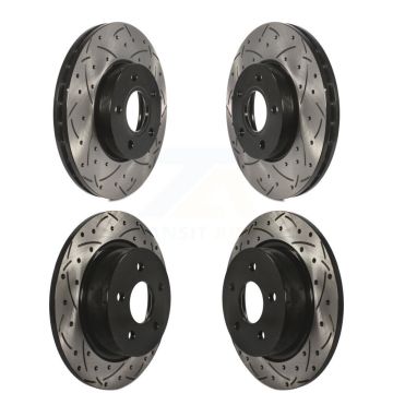 Front Rear Coated Drilled Slotted Disc Brake Rotors Kit For Ford C-Max KD-100230