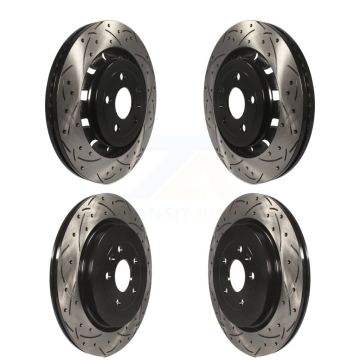 Front Rear Drill Slot Brake Rotor Kit For Ford Explorer Flex Taurus Police Interceptor MKS KD-100232