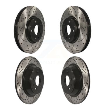 Front Rear Coated Drilled Slotted Disc Brake Rotors Kit For Ford Fusion Lincoln MKZ KD-100233