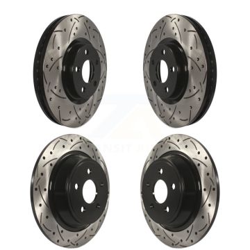 Front Rear Drilled Slot Brake Rotor Kit For Ford Edge Lincoln Continental Police Responder KD-100239