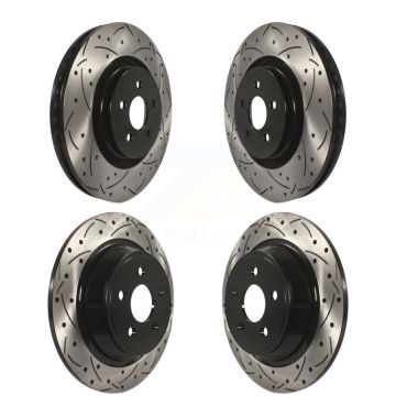 Front Rear Drilled Slot Disc Brake Rotor Kit For Ford Edge Fusion Lincoln Nautilus MKX MKZ KD-100241